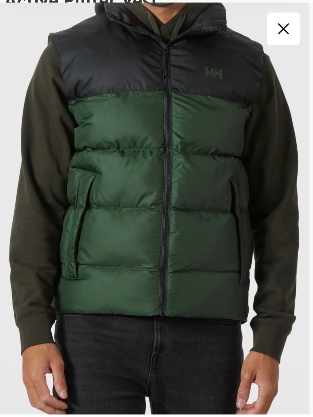 Helly Hansen Green and Black Quilted Puffer Vest - Picture 4 of 4